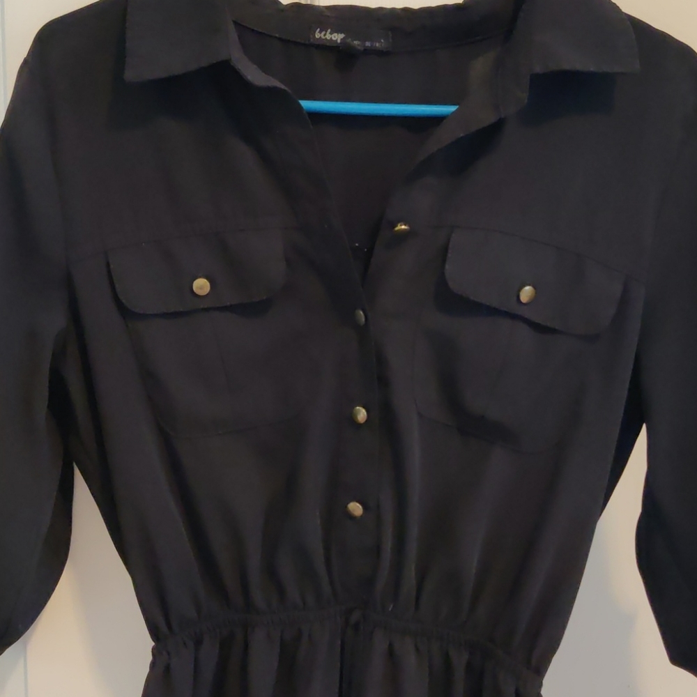 Black Combat Dress - Picture 2 of 4